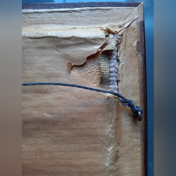 Vintage T. Eaton & Co. Framed Winter Cabin Fiber Art - Picture 4 of 10